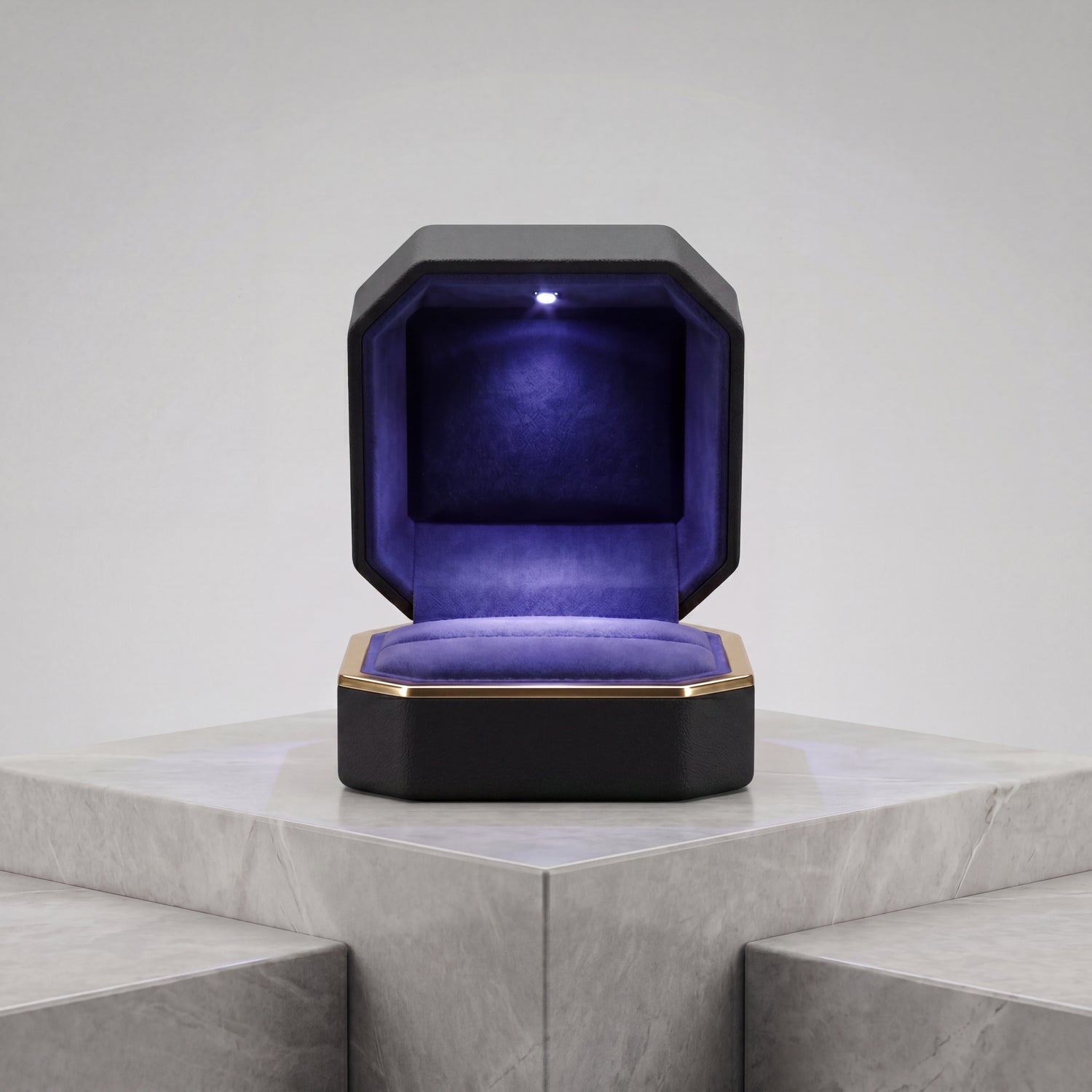 Ormelya Sovereign · evening proposal scene with ring box open on candlelit table
