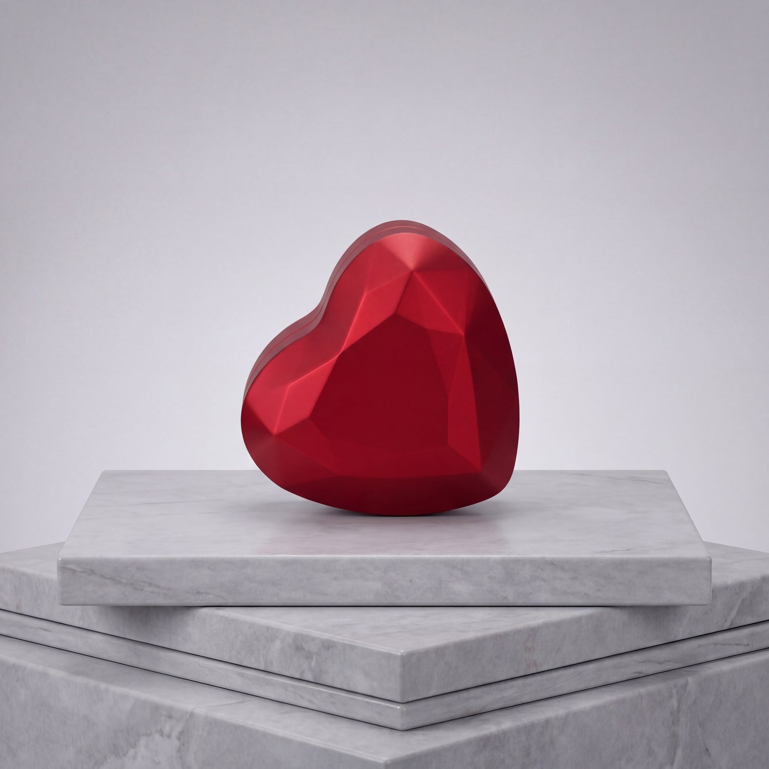 Ormelya Lumière Heart · Rouge · heart-shaped LED ring box closed front view